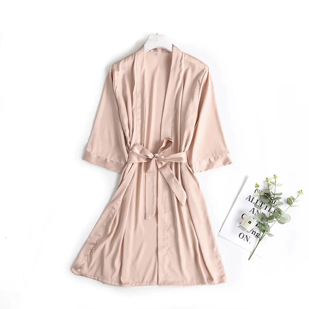 Bridal satin robe