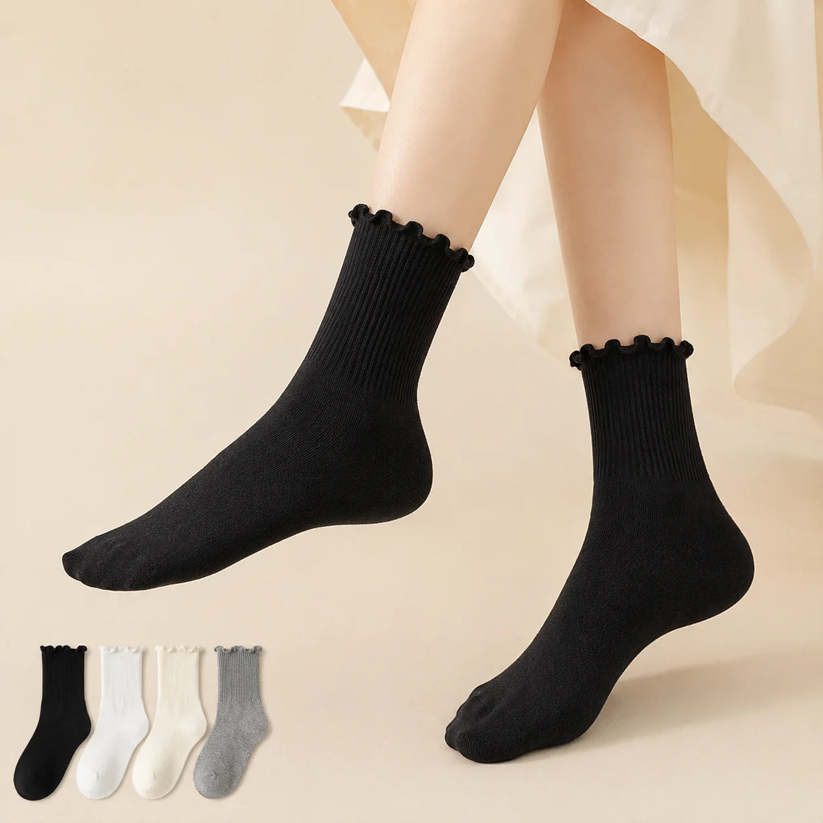 Ruffle Crew Socks