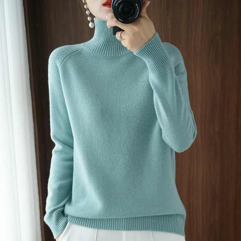 Mock-Neck Wool Sweater