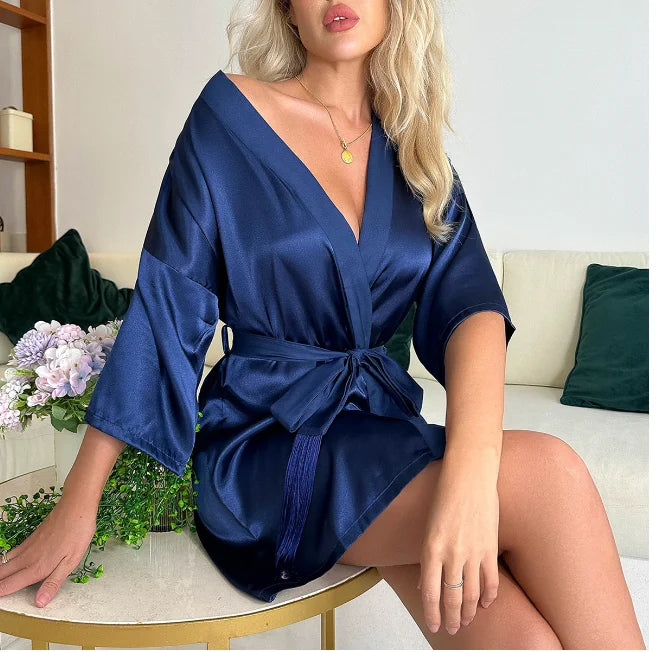 Bridal satin robe