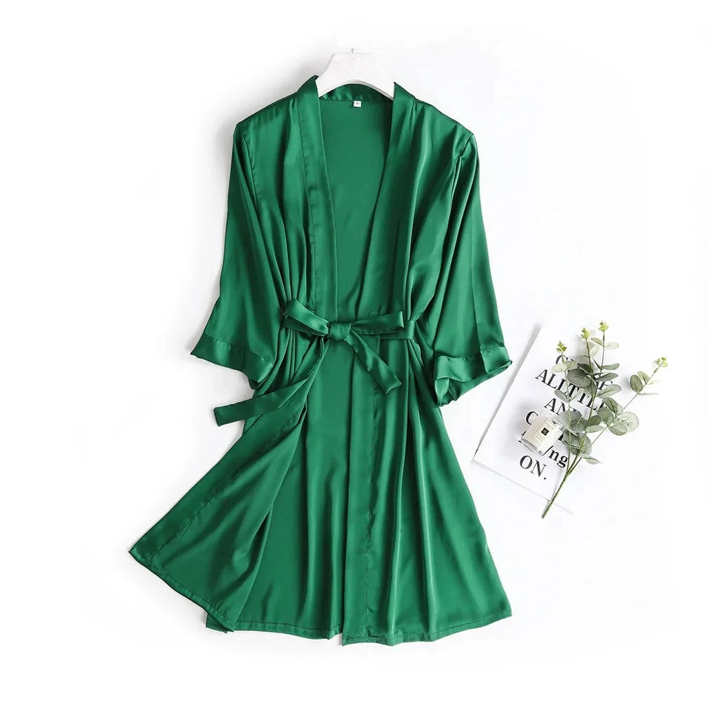 Bridal satin robe