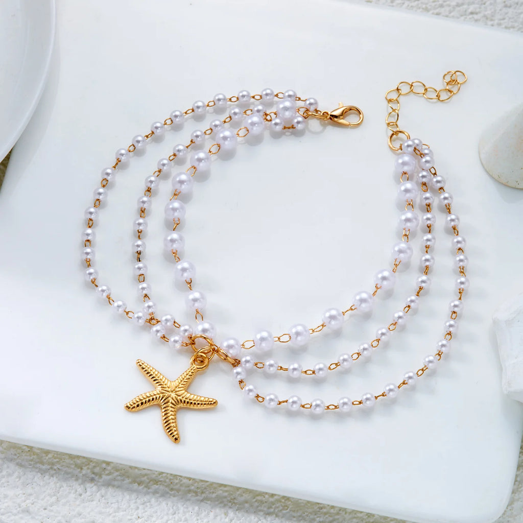 Starfish Pearl Anklet