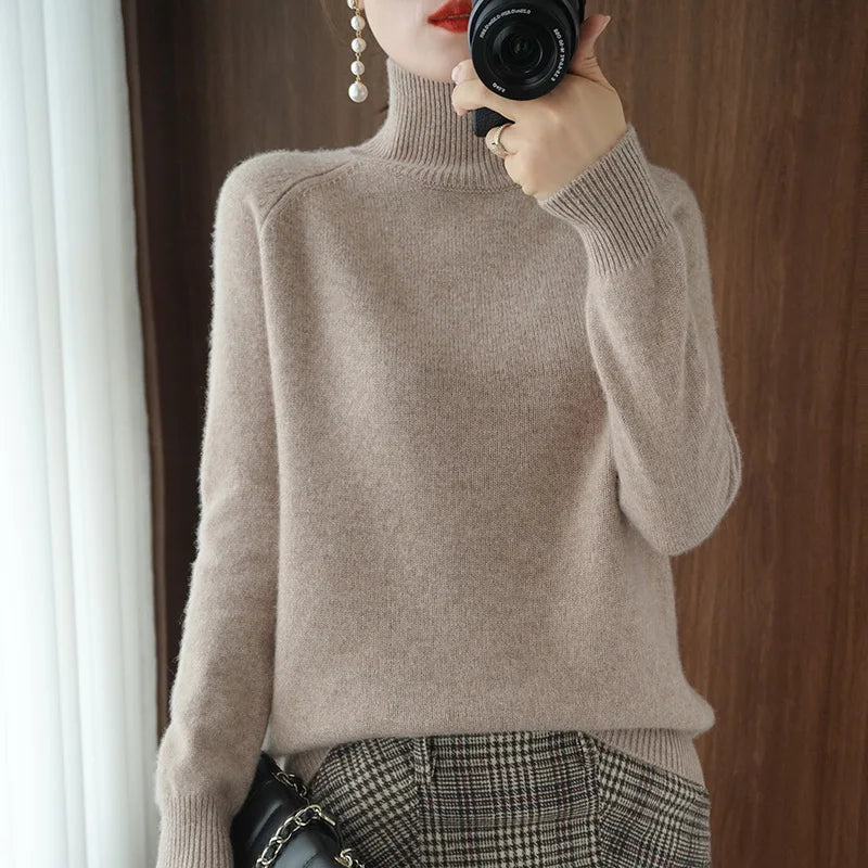 Mock-Neck Wool Sweater