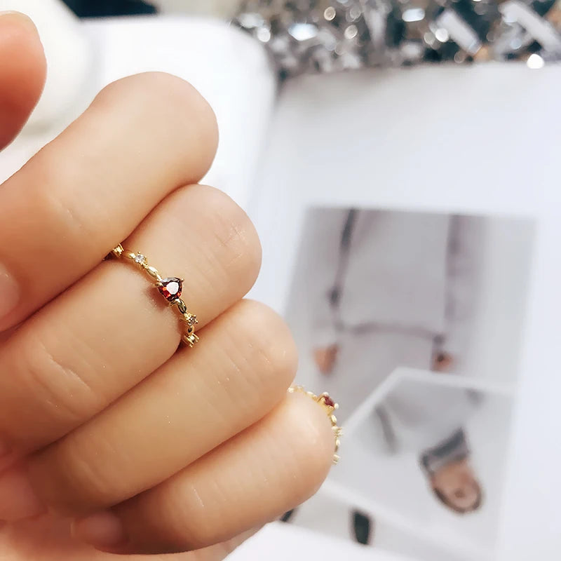 Heart Zircon Ring