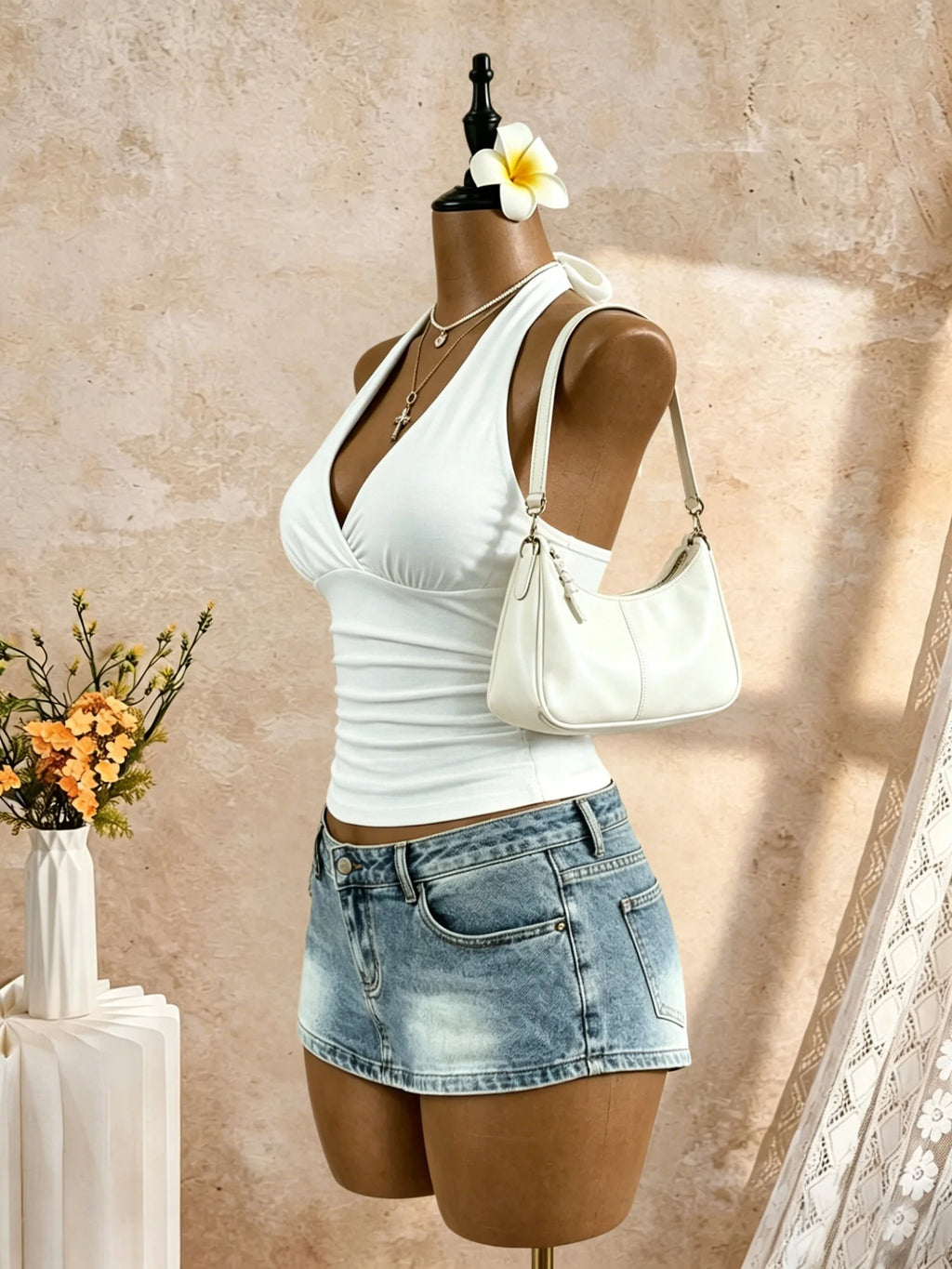 White Crop Top