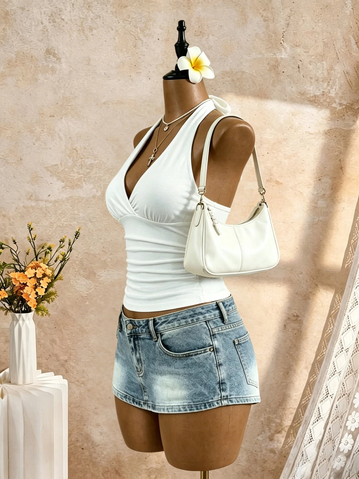 White Crop Top