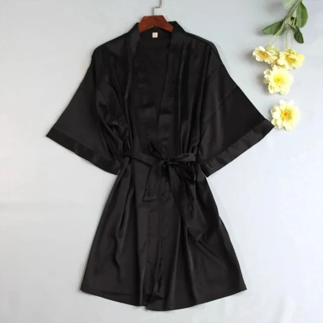 Bridal satin robe
