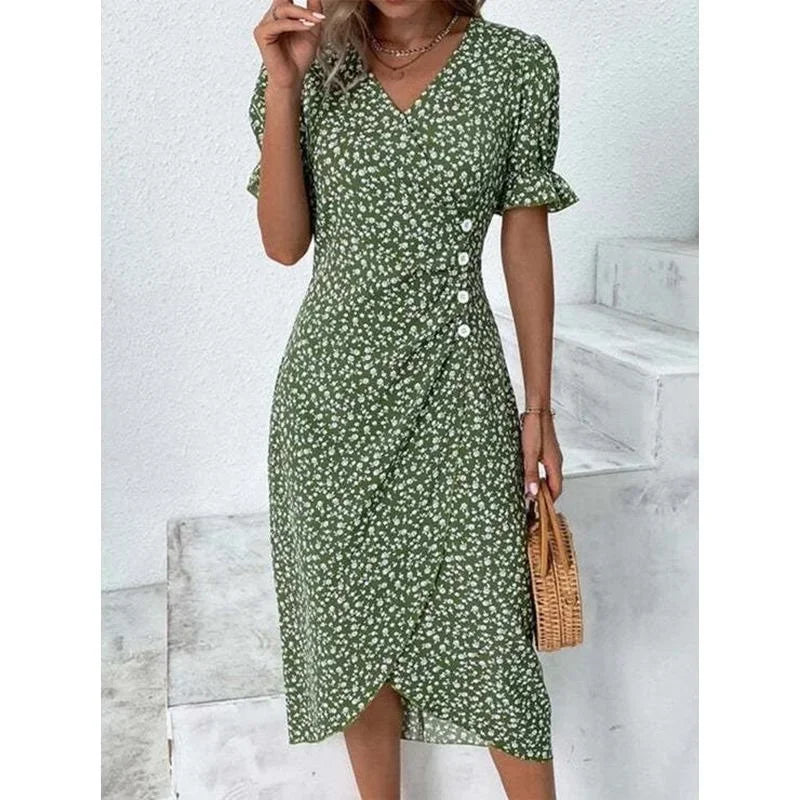 Elegant floral midi dress