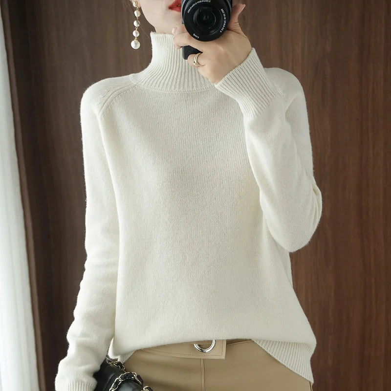 Mock-Neck Wool Sweater