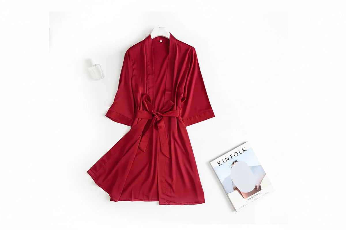 Bridal satin robe