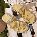 Gold Flat Slippers