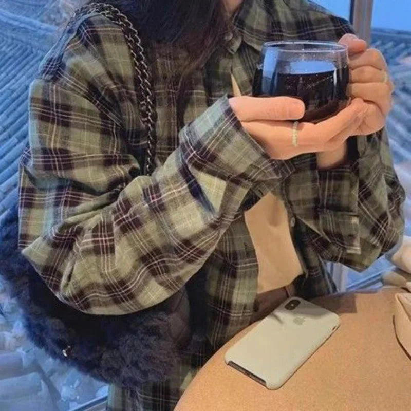 Pink Plaid Blouse