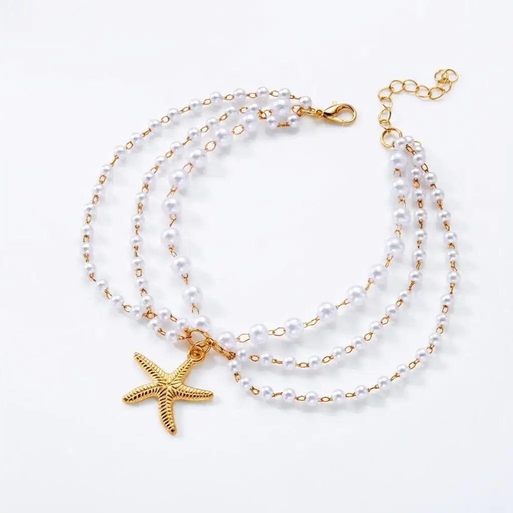 Starfish Pearl Anklet