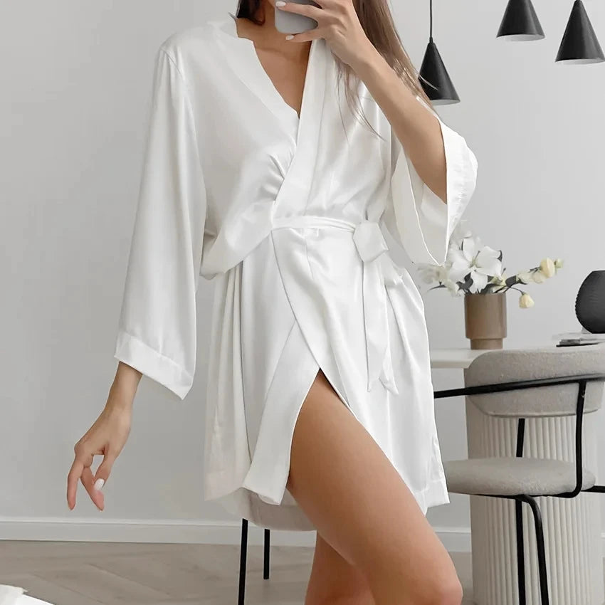 Bridal satin robe