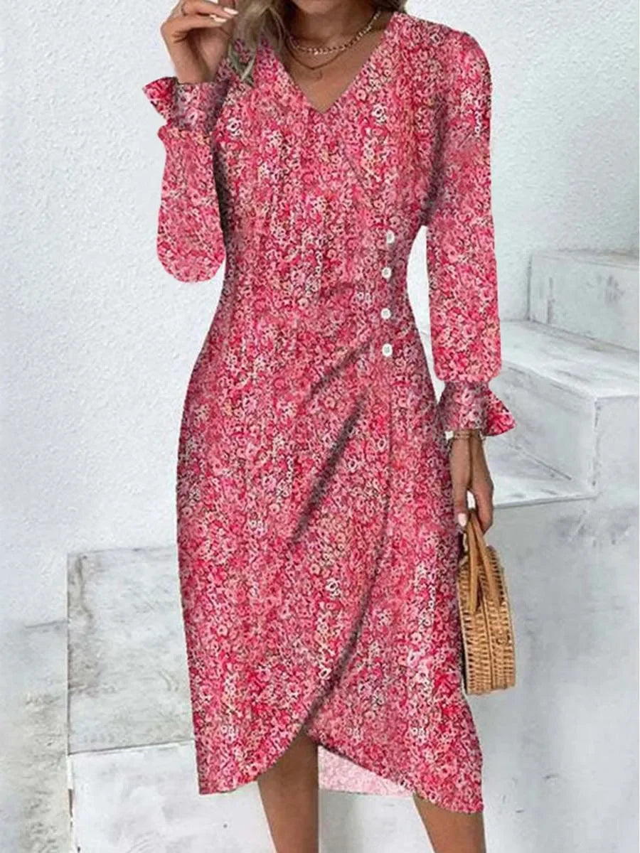 Elegant floral midi dress