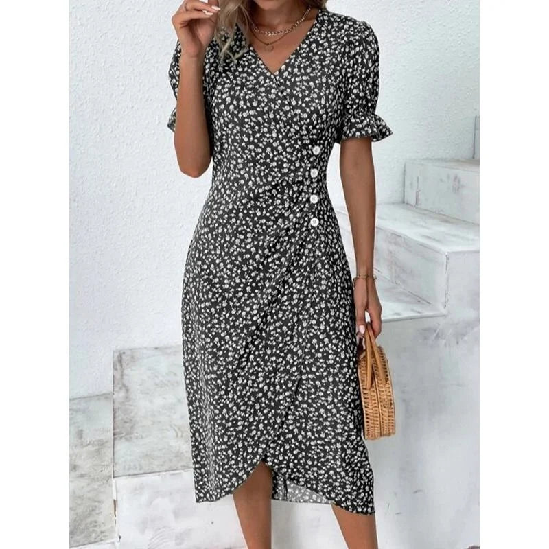 Elegant floral midi dress