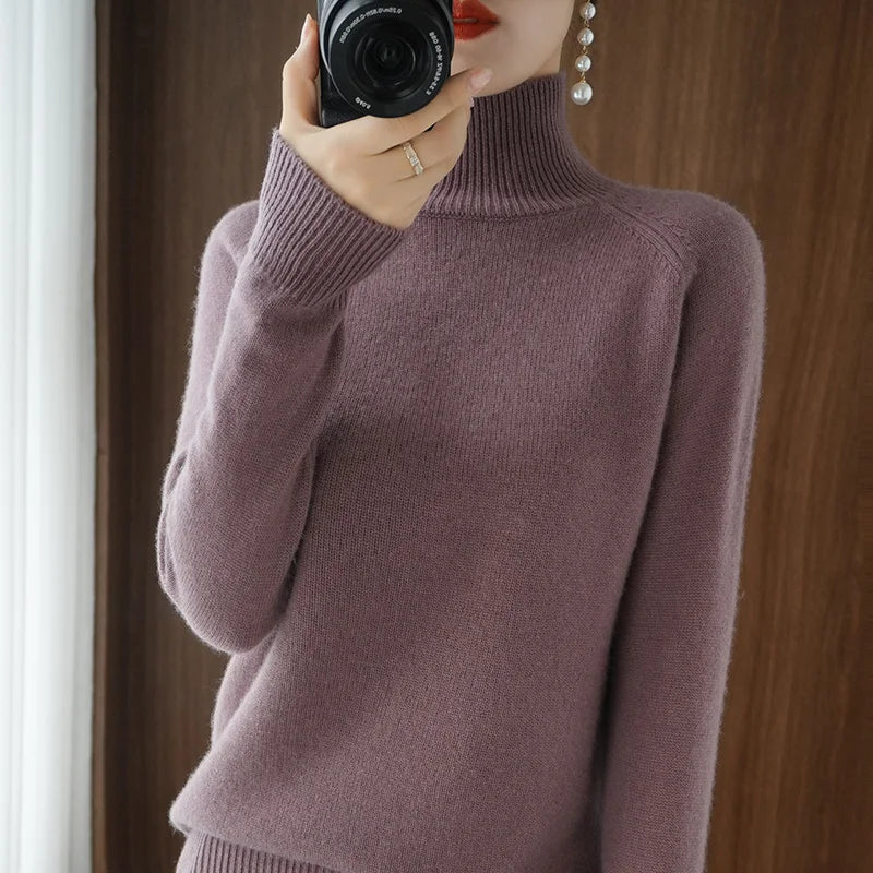 Mock-Neck Wool Sweater