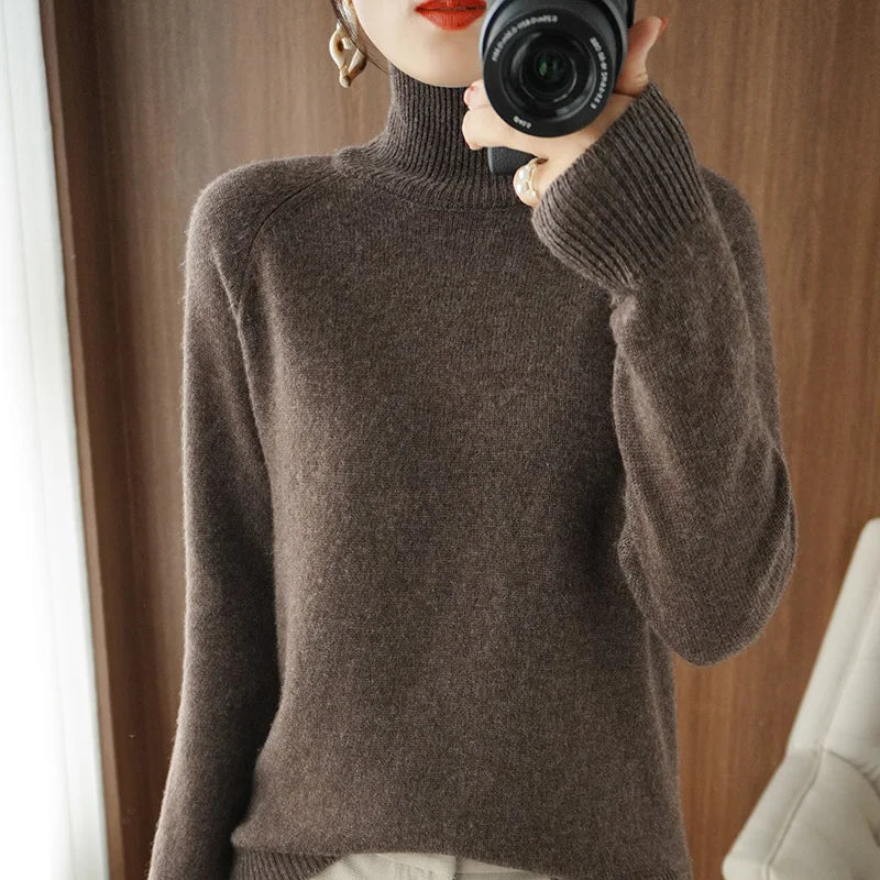 Mock-Neck Wool Sweater