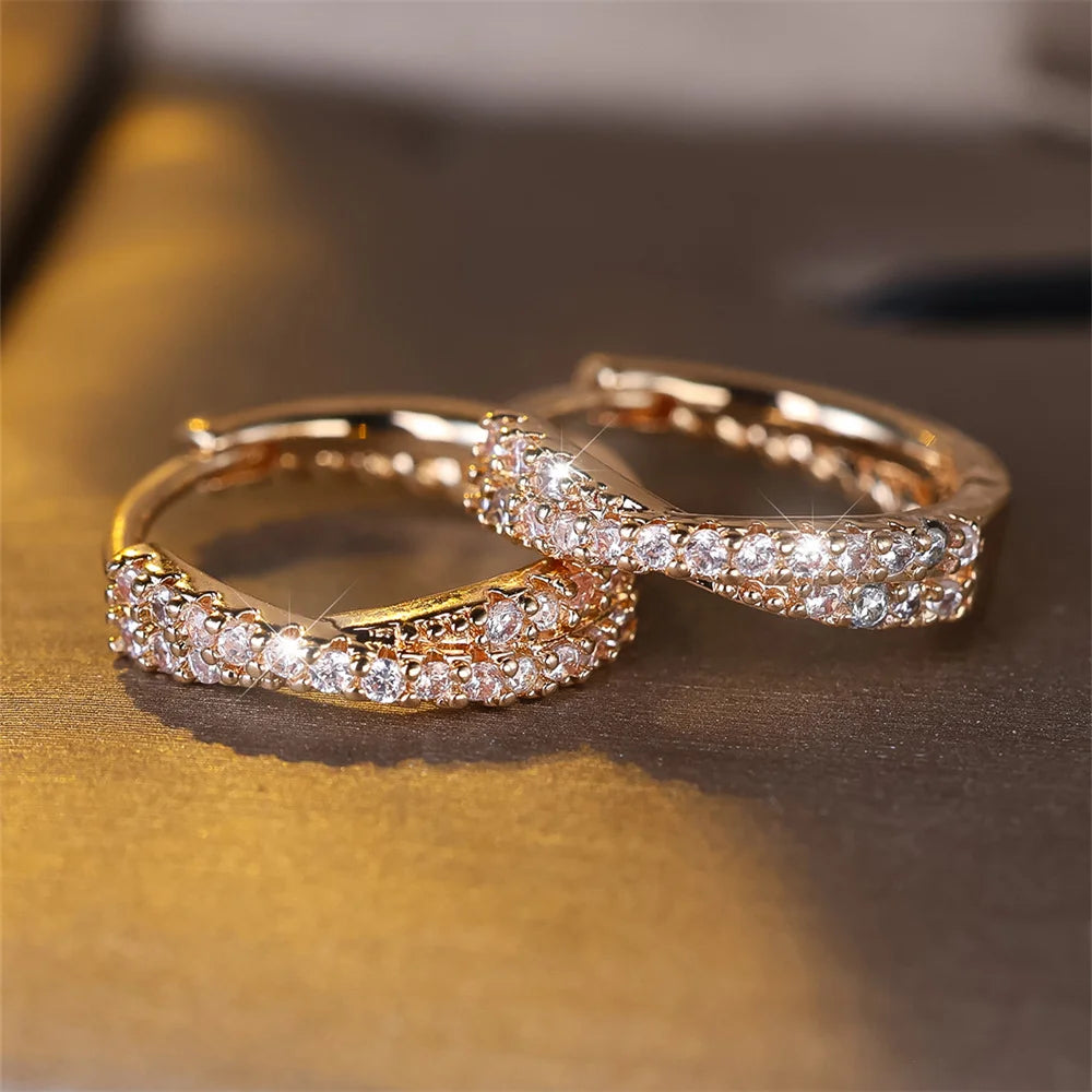 Sparkling zircon hoops