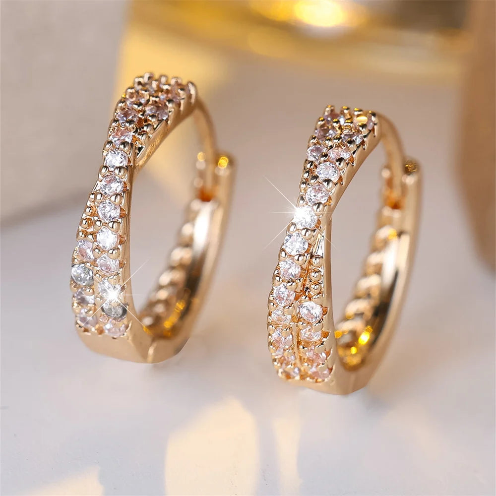 Sparkling zircon hoops