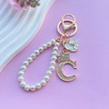 Initial Pearl Keychain