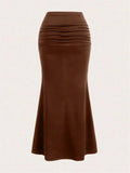 Ruched Maxi Skirt