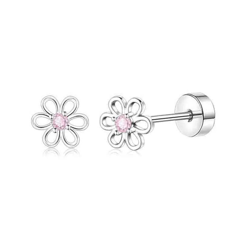 Heart & flower earrings