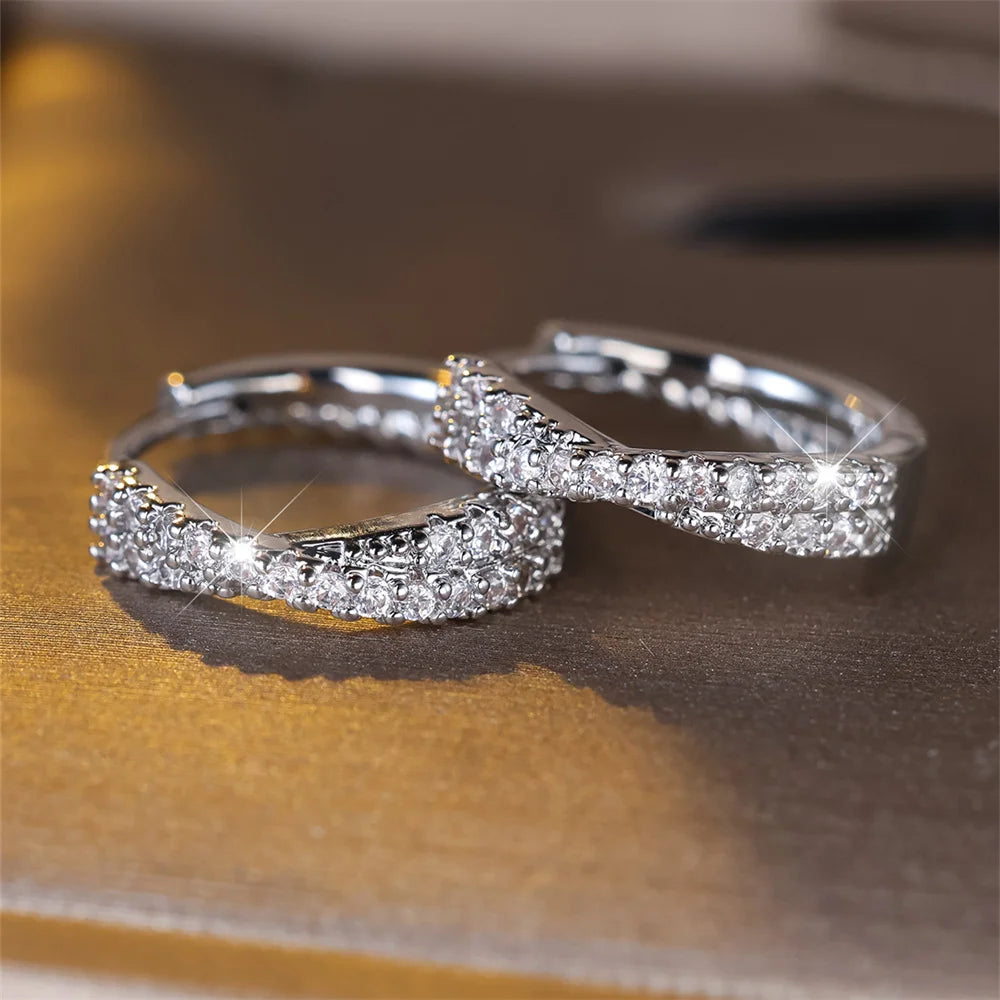 Sparkling zircon hoops