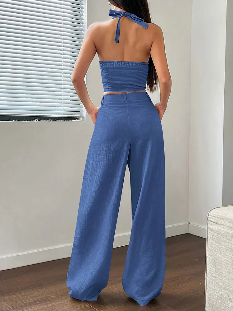 Sleeveless Halter Suit