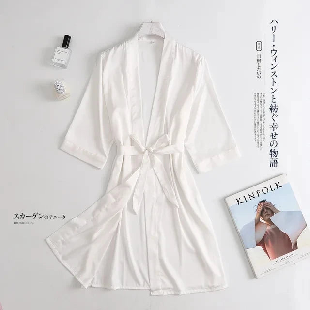 Bridal satin robe
