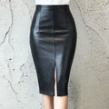 Chic leather midi skirt