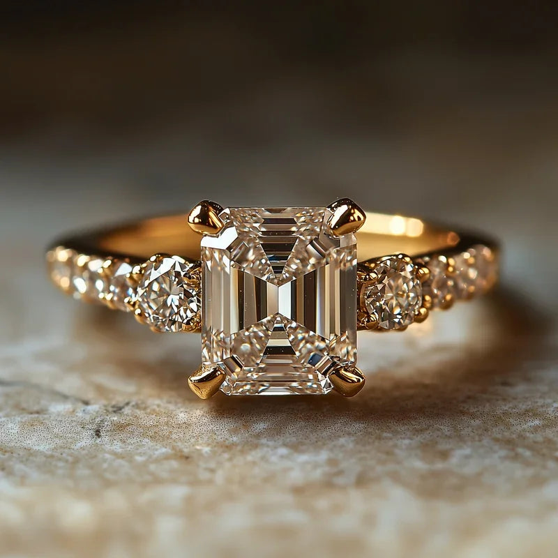 Geometric Zircon Ring