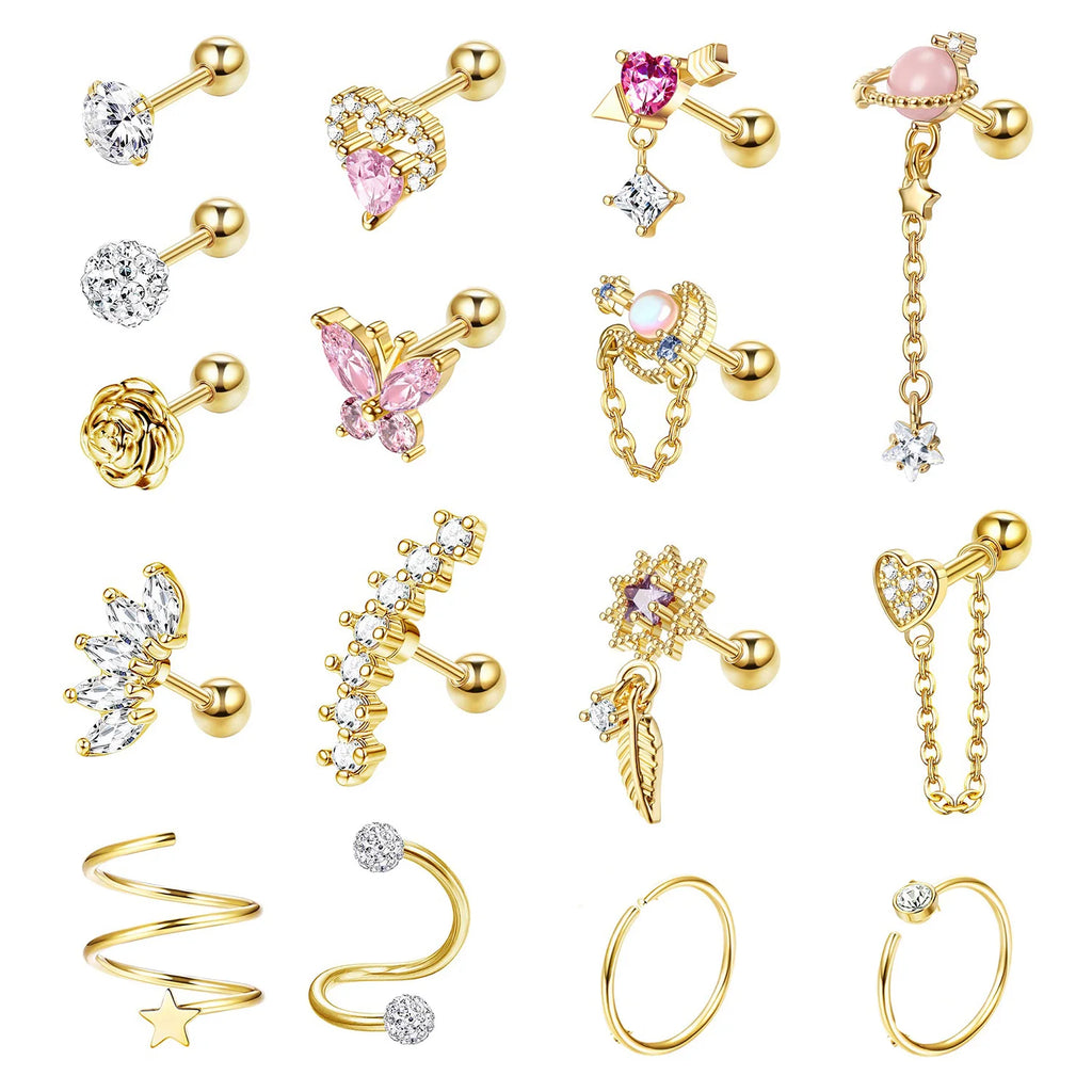 Elegant flower stud earrings