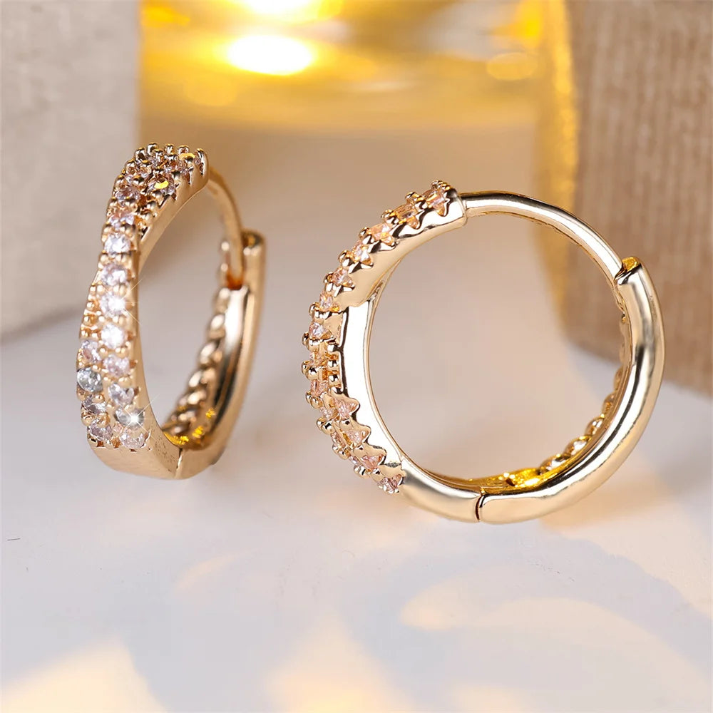 Sparkling zircon hoops