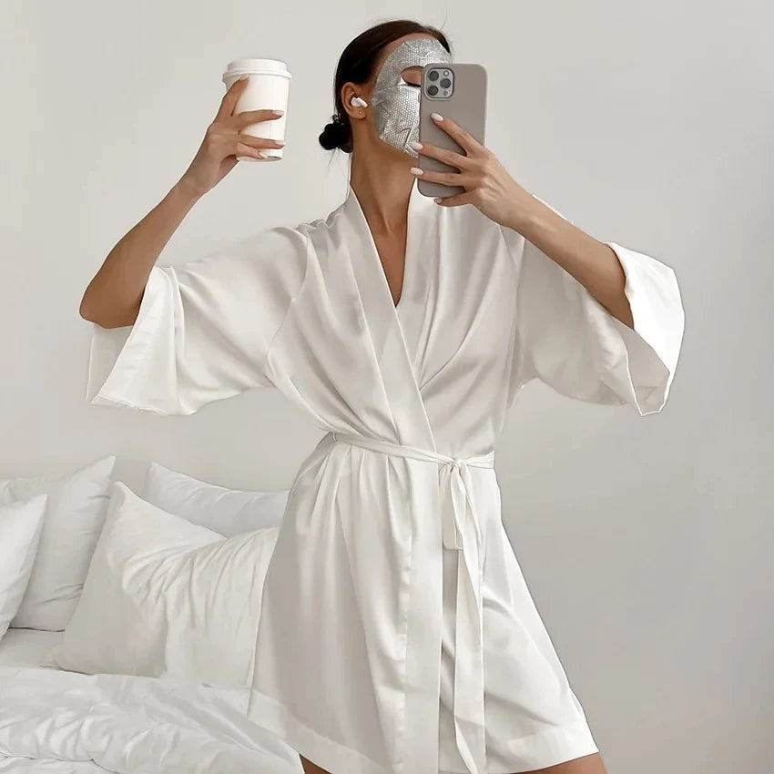 Bridal satin robe