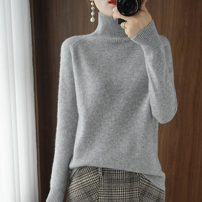 Mock-Neck Wool Sweater