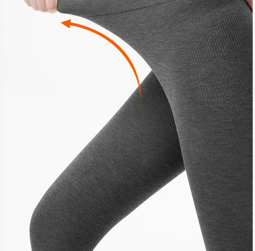 Grey fleece tights
