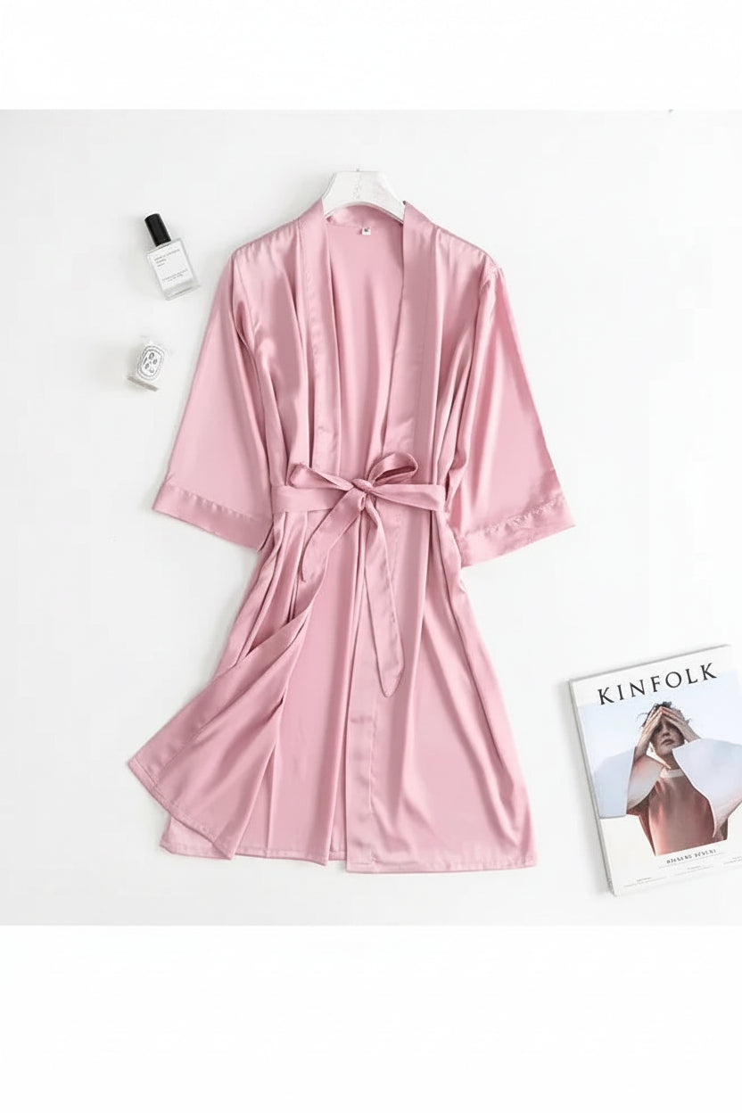 Bridal satin robe