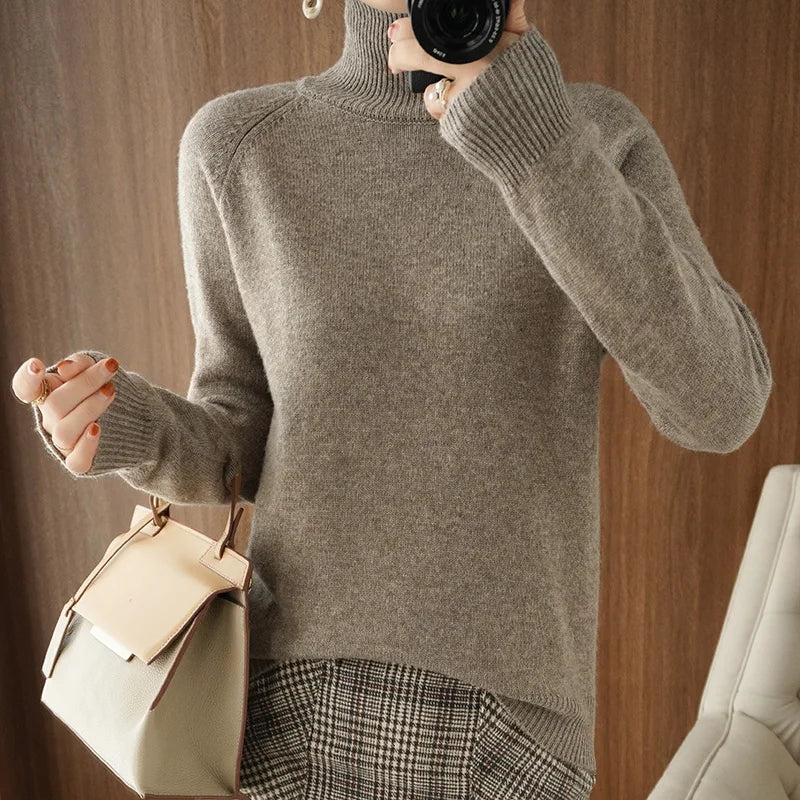 Mock-Neck Wool Sweater