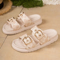 Double Buckle Slippers
